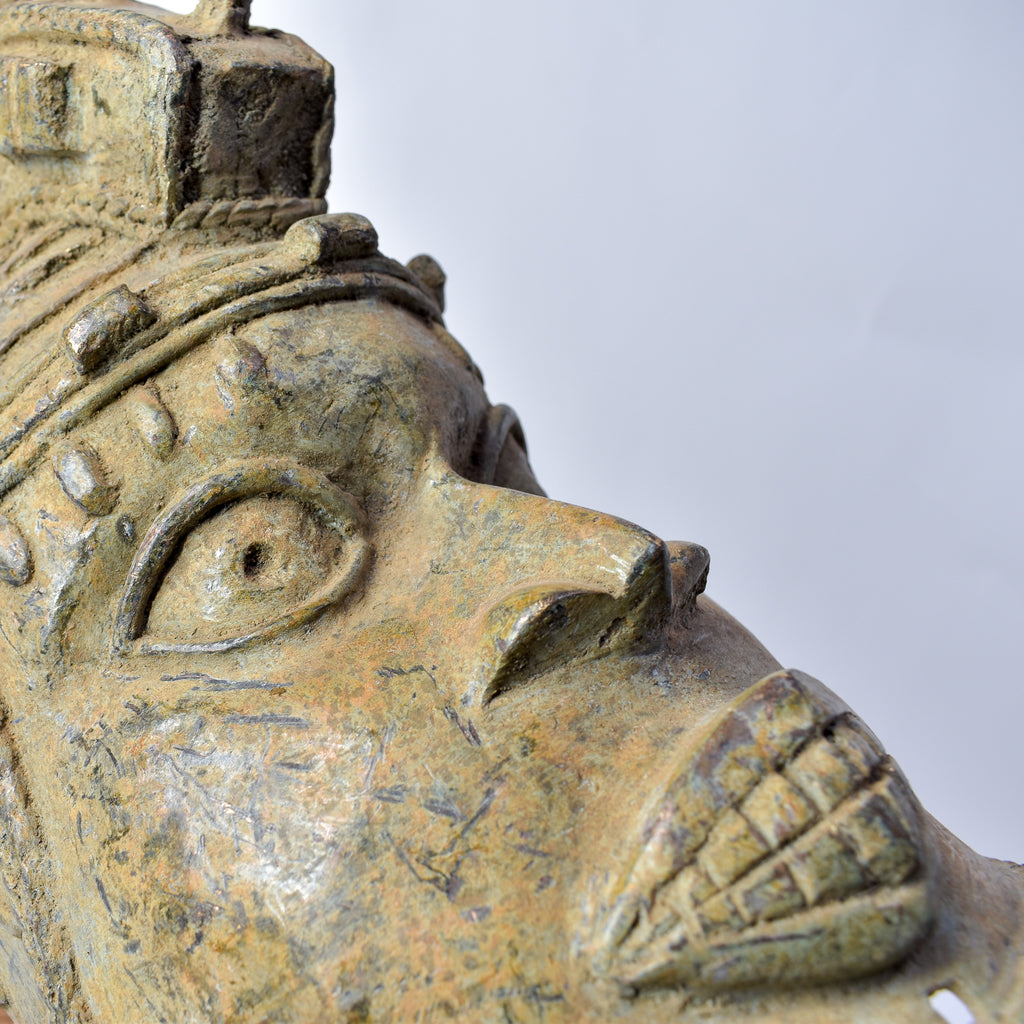 Benin Bronze Portrait Figure Nigeria