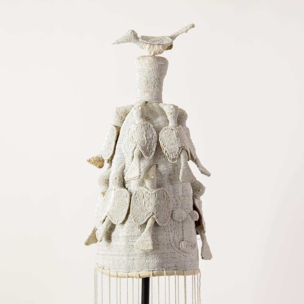 Yoruba White Beaded Crown Nigeria