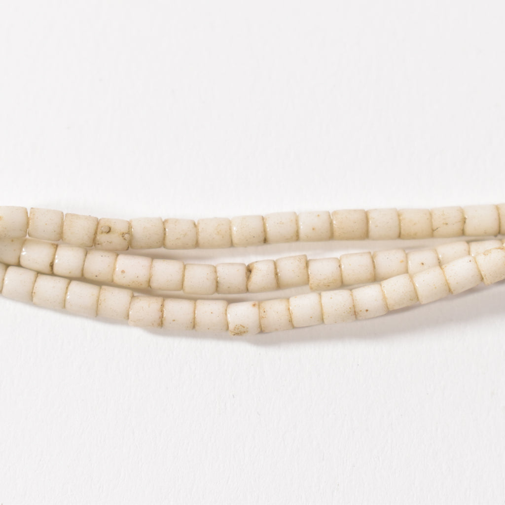 White Tile Trade Beads Set Of Three