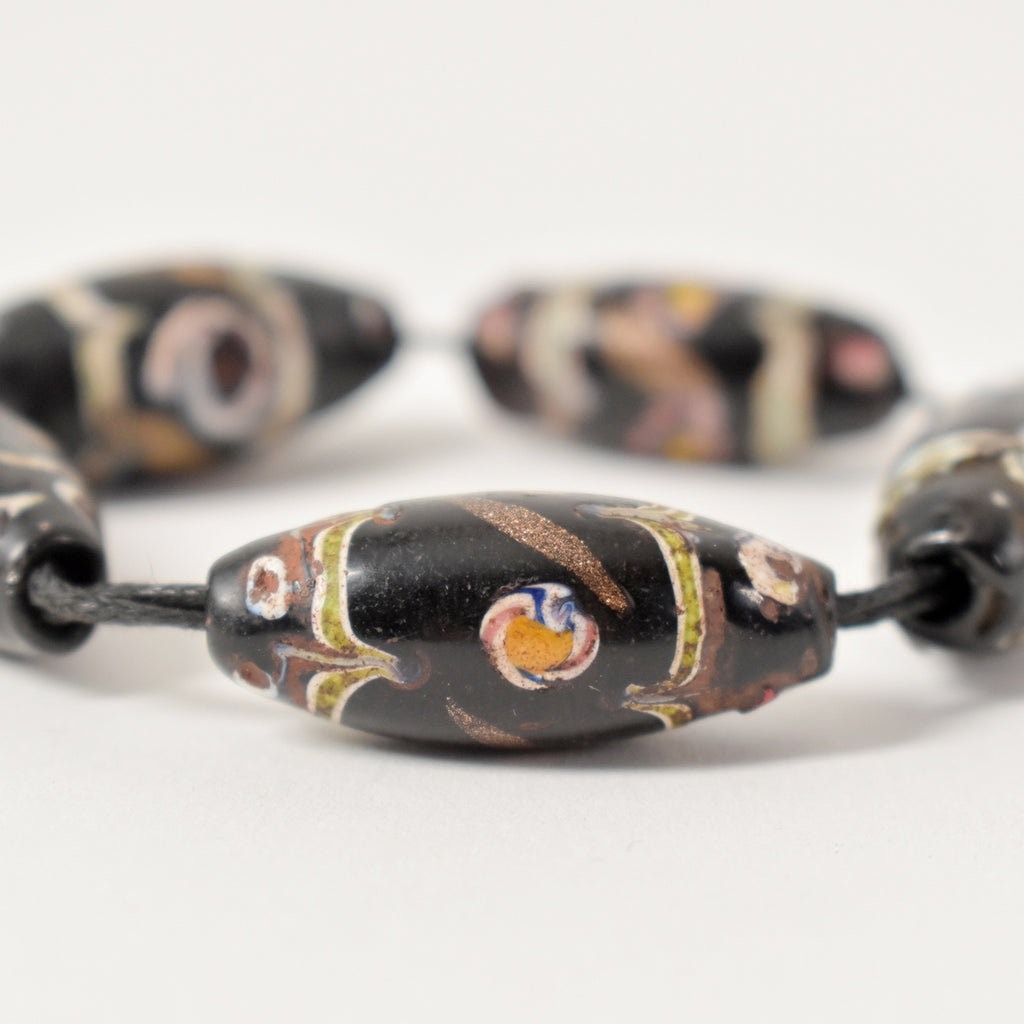 Black Aventurine Venetian Trade Beads