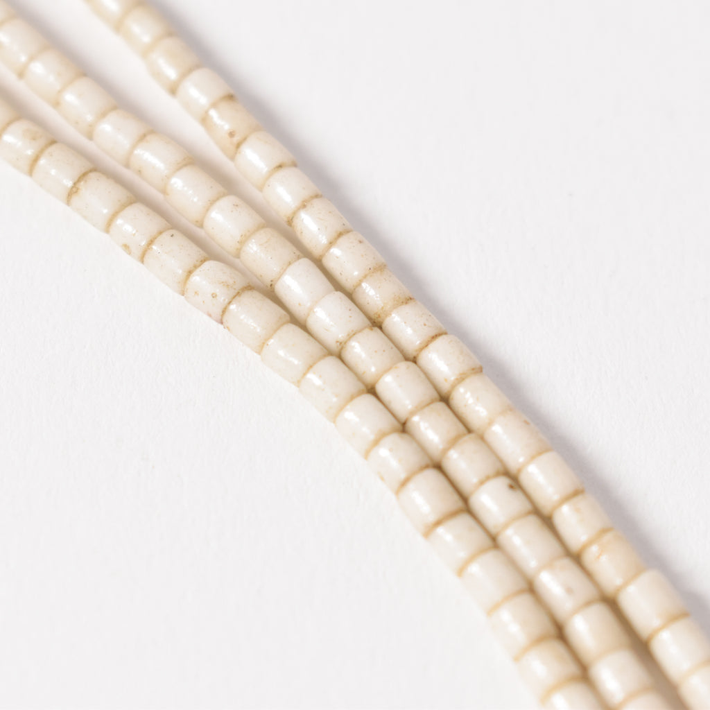 White Tile Trade Beads Set Of Three