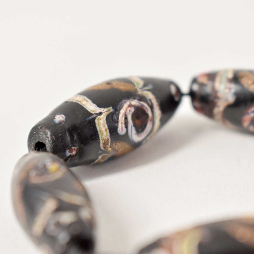 Black Aventurine Venetian Trade Beads