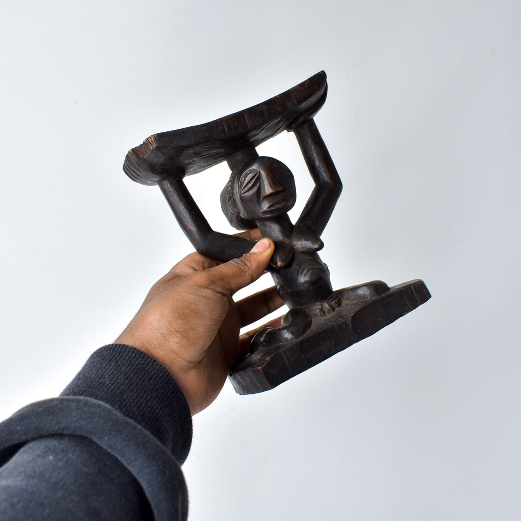 Luba Figural Miniature Headrest Congo