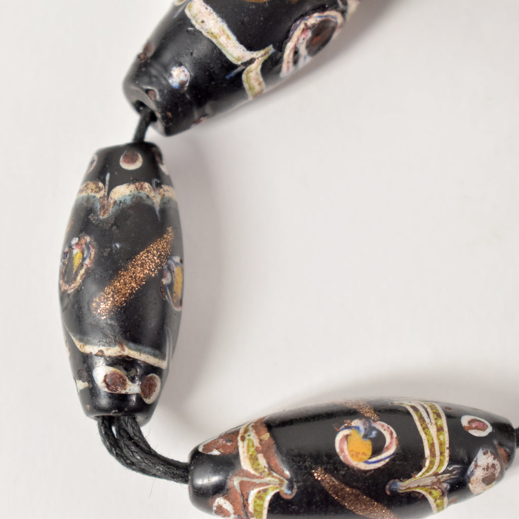 Black Aventurine Venetian Trade Beads