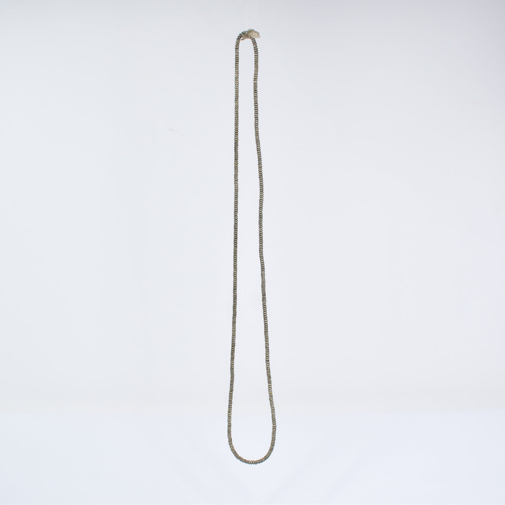 Silver Metal Heishi Beads Ethiopia 30 Inch