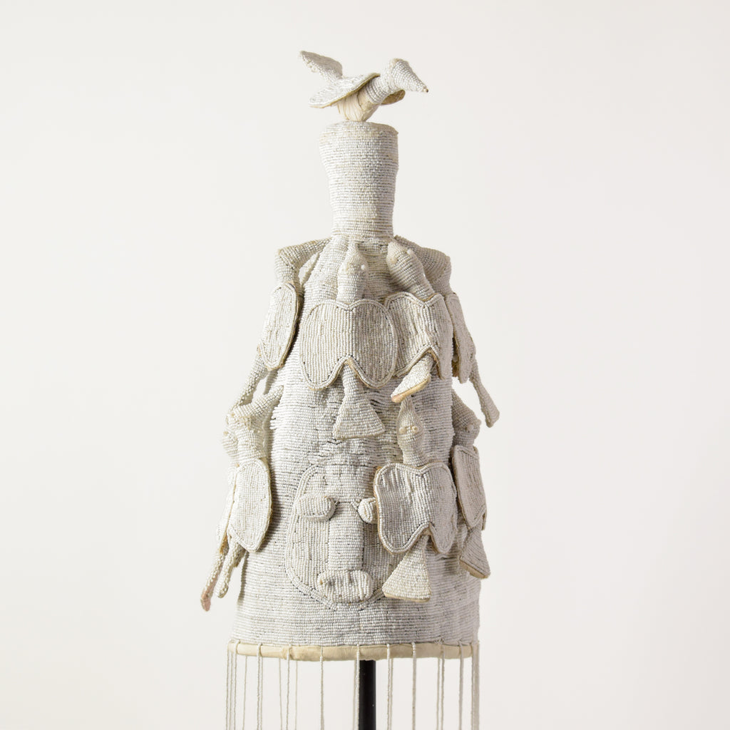 Yoruba White Beaded Crown Nigeria