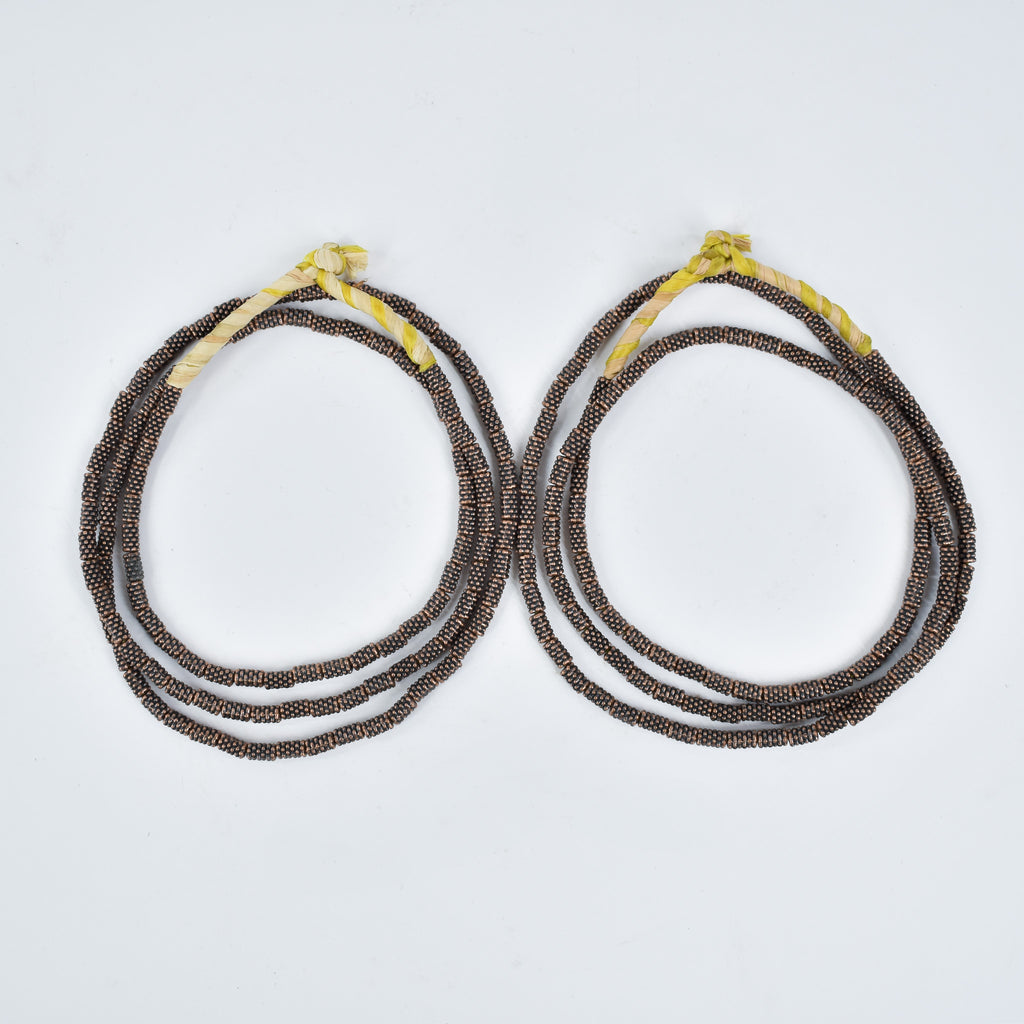 2 Strands Metal Trade Beads Ethiopia 34 Inch