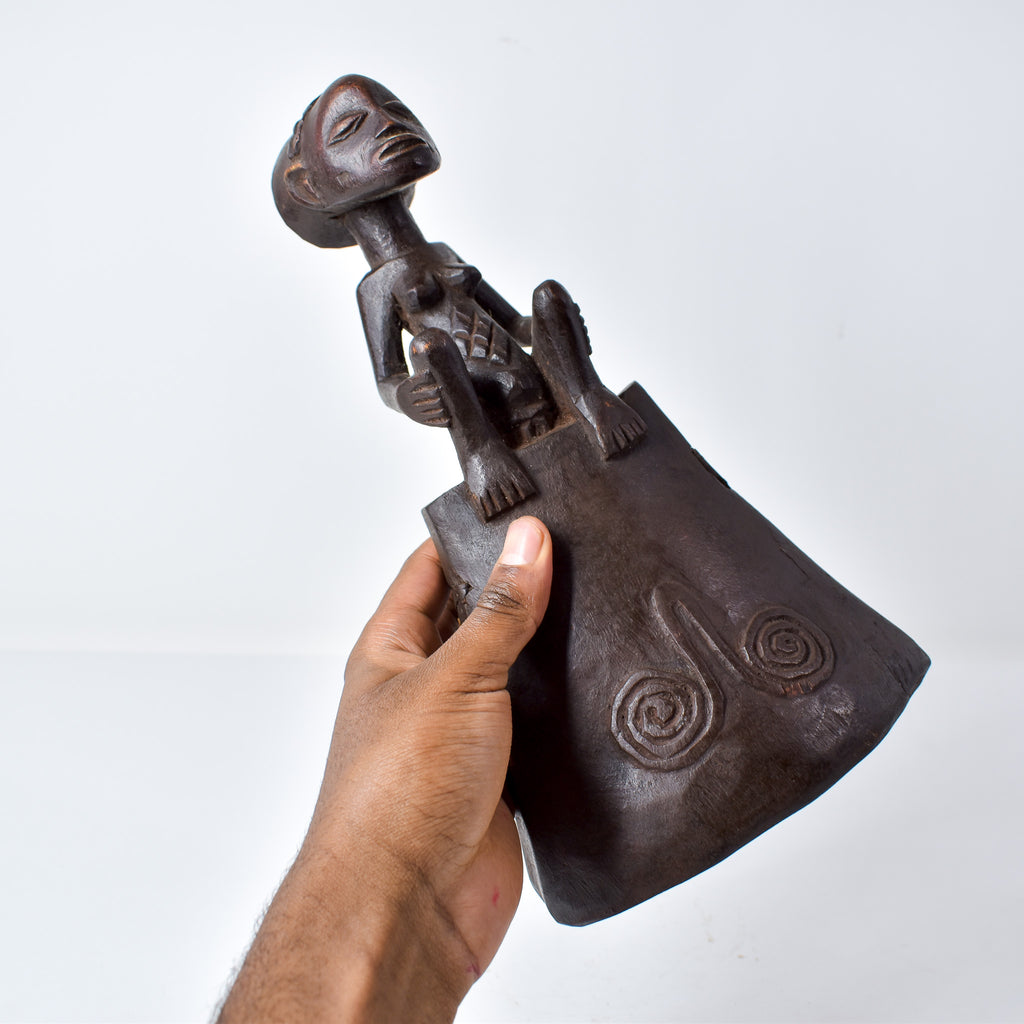 Luba Figural Wood Bell Congo