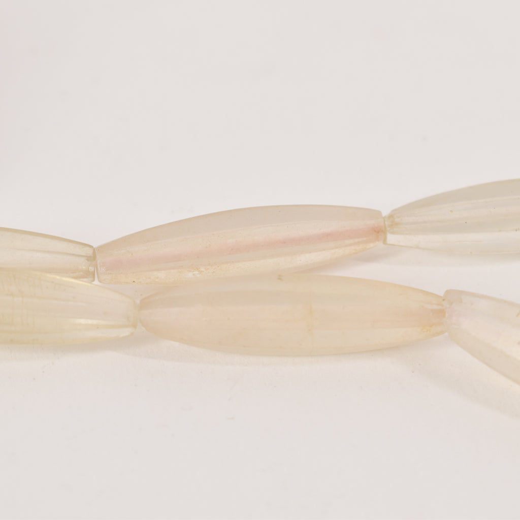 Translucent White Faceted Bohemian Trade Beads