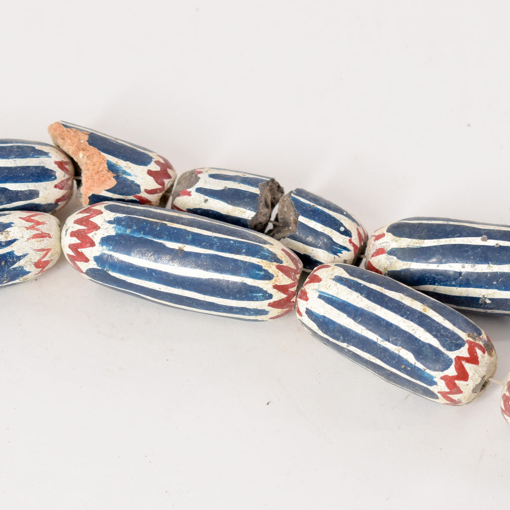 Clay Chevron Painted Imitation Beads 30 Inch