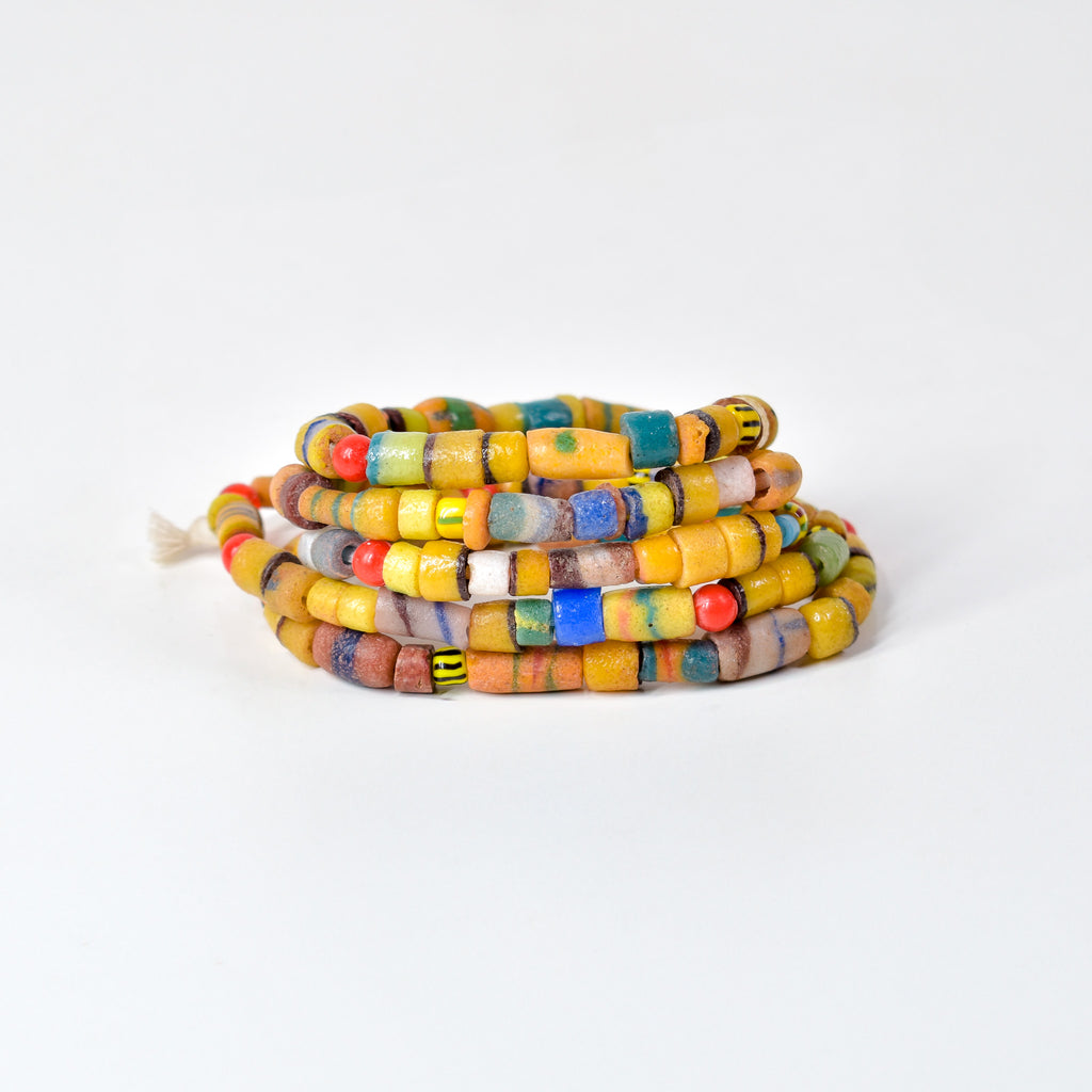 Krobo "Recycled" Powder Glass Mixed Trade Beads Gambia 34 Inch