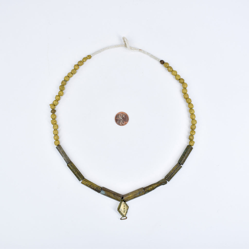 Yoruba Gilded Brass Raised Dot Trade Beads Nigeria