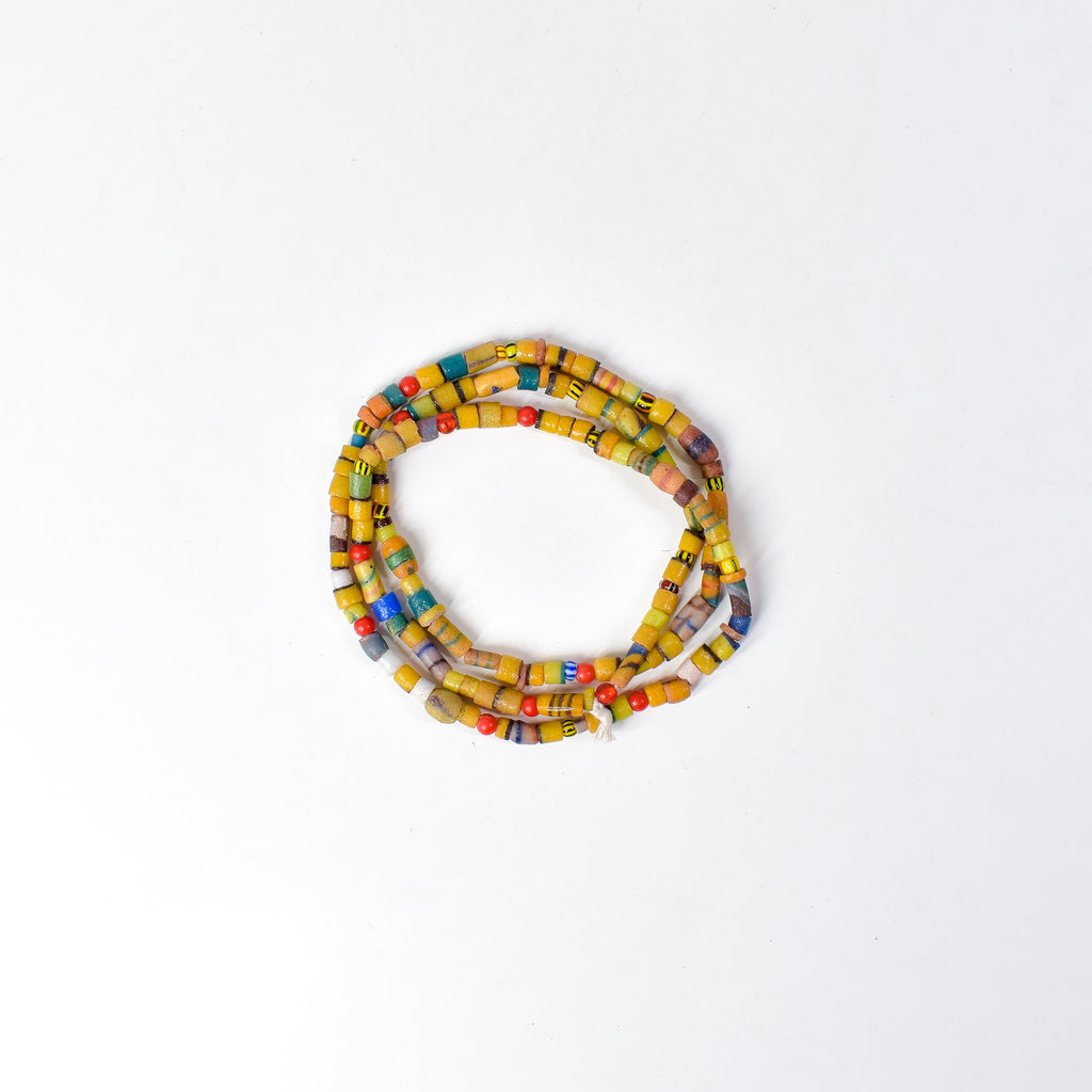 Krobo "Recycled" Powder Glass Mixed Trade Beads Gambia 34 Inch