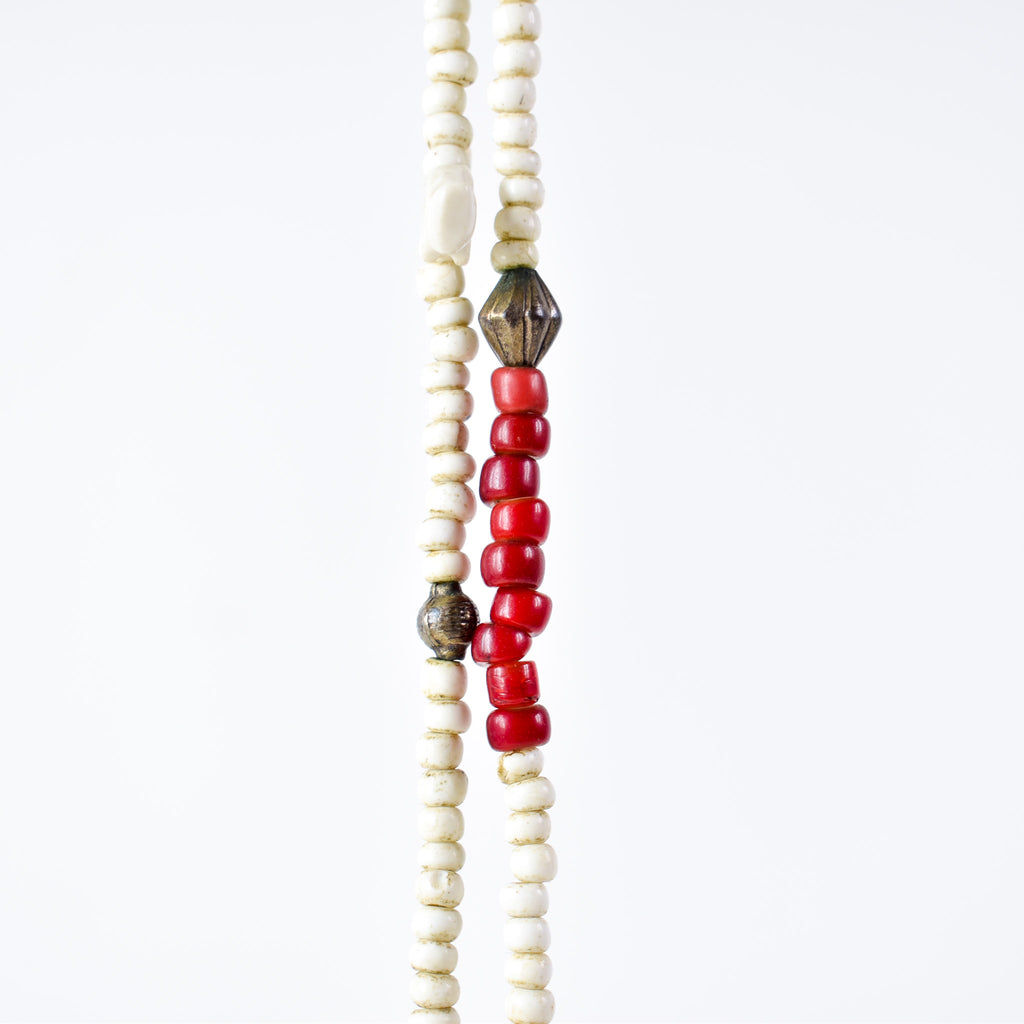 Venetian Trade Bead and Ethiopian Pendant Necklace Henry Collection 32 Inch