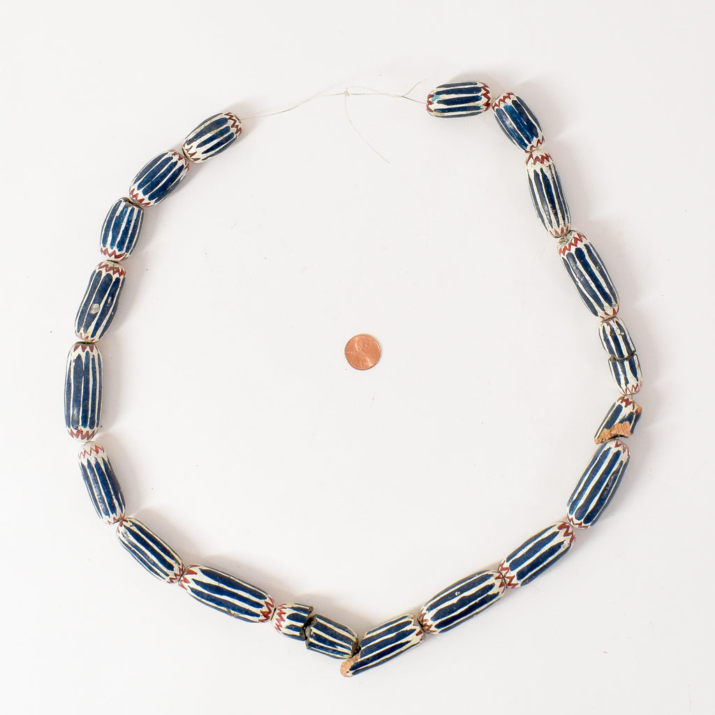 Clay Chevron Painted Imitation Beads 30 Inch