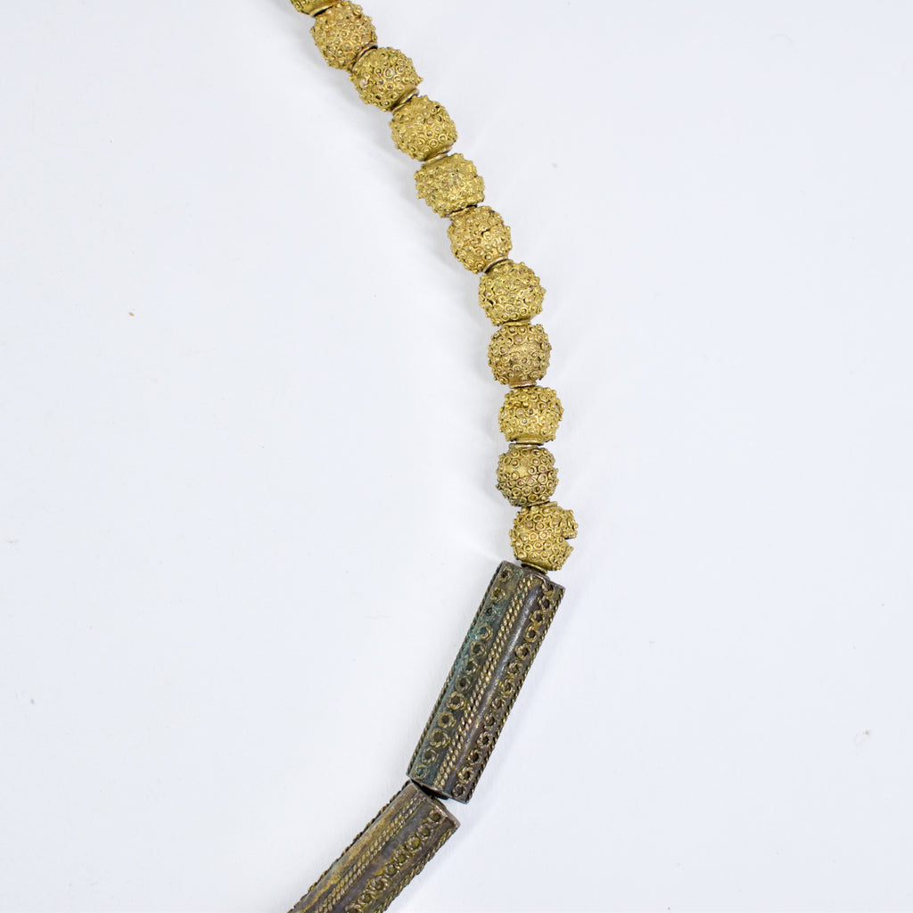 Yoruba Gilded Brass Raised Dot Trade Beads Nigeria
