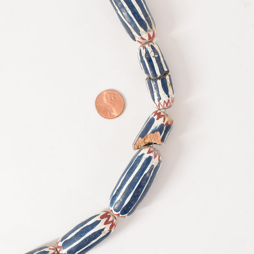 Clay Chevron Painted Imitation Beads 30 Inch