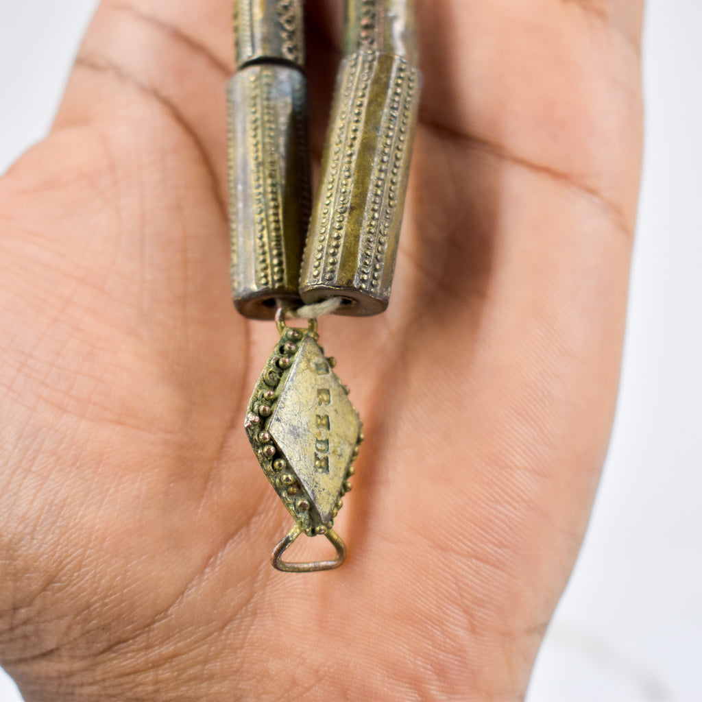 Yoruba Gilded Brass Raised Dot Trade Beads Nigeria