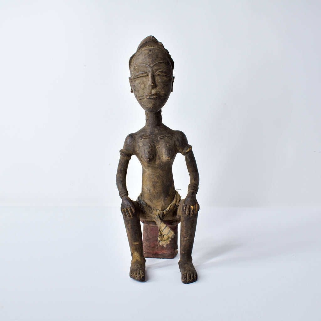Baule Seated Wood Figure Côte d'Ivoire