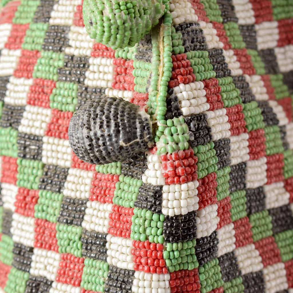 Yoruba Green Red and Black Beaded Crown Nigeria