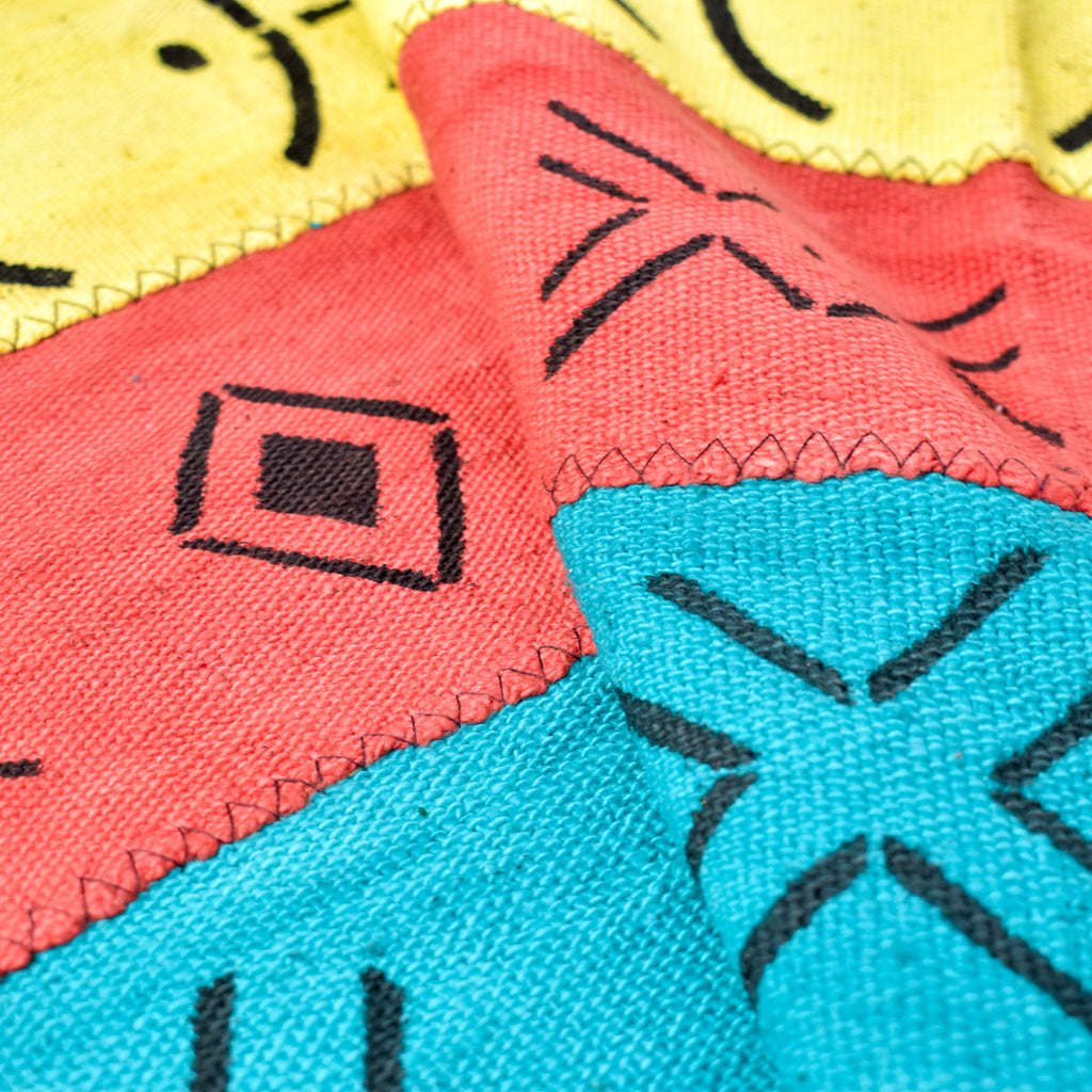 Colorful Mudcloth Textile Mali 65x41 Inch