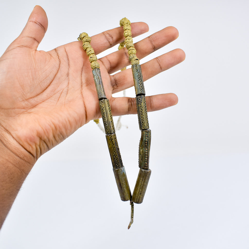 Yoruba Gilded Brass Raised Dot Trade Beads Nigeria