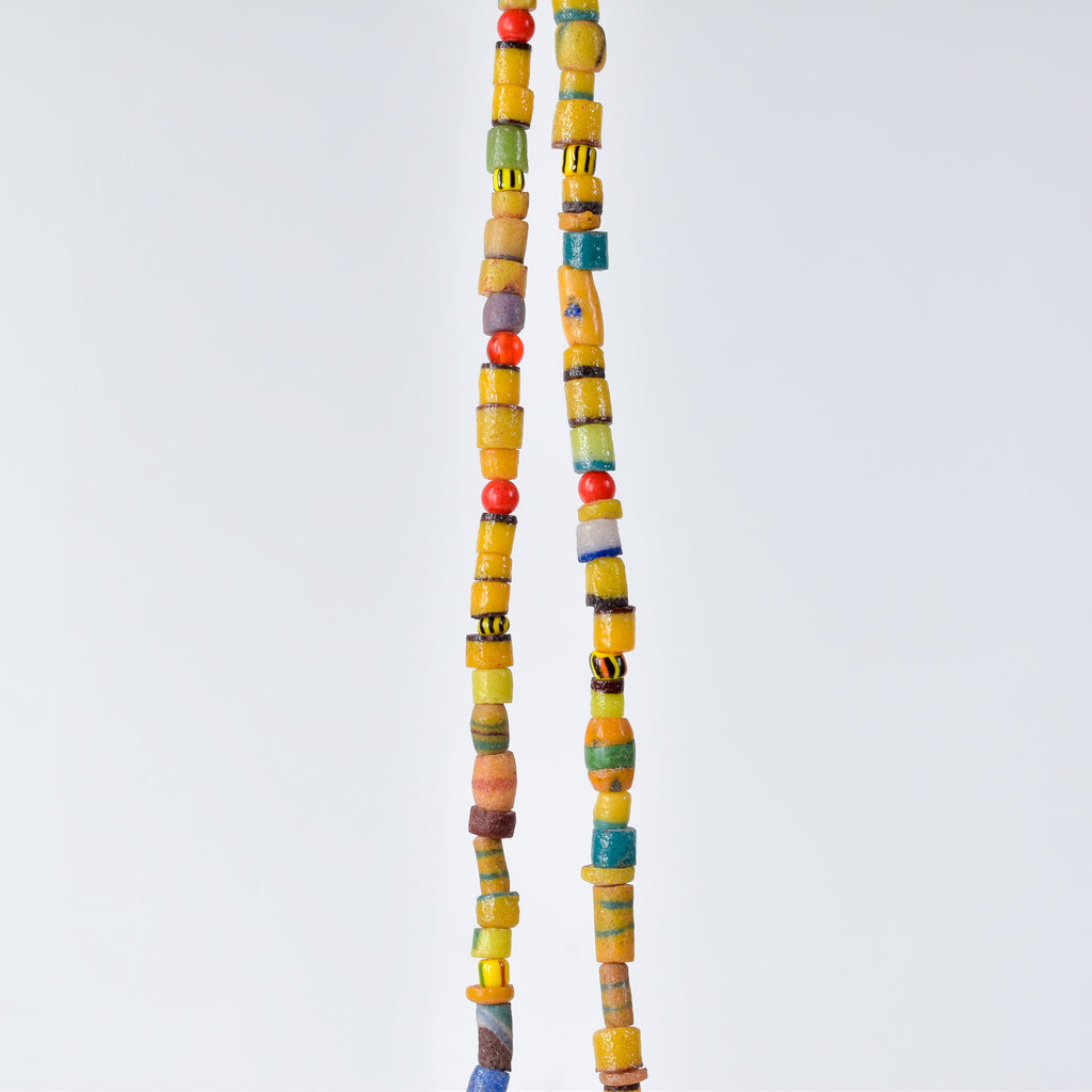 Krobo "Recycled" Powder Glass Mixed Trade Beads Gambia 34 Inch