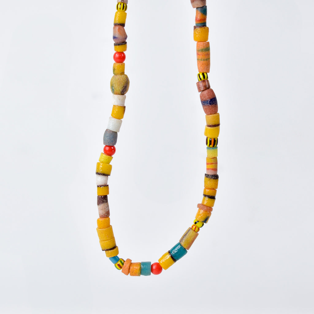 Krobo "Recycled" Powder Glass Mixed Trade Beads Gambia 34 Inch