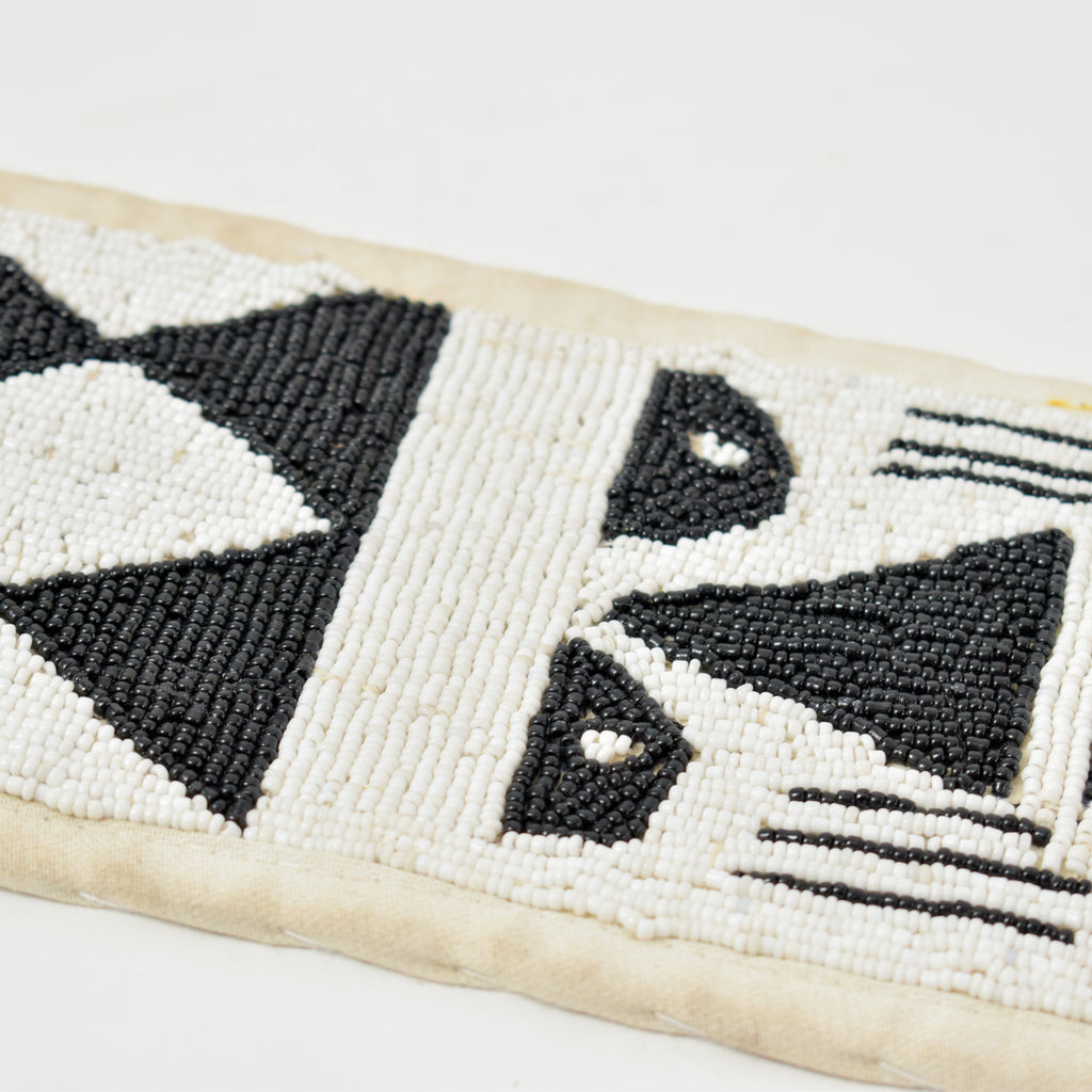 Yoruba Beaded Black and White Diviner's Panel Nigeria