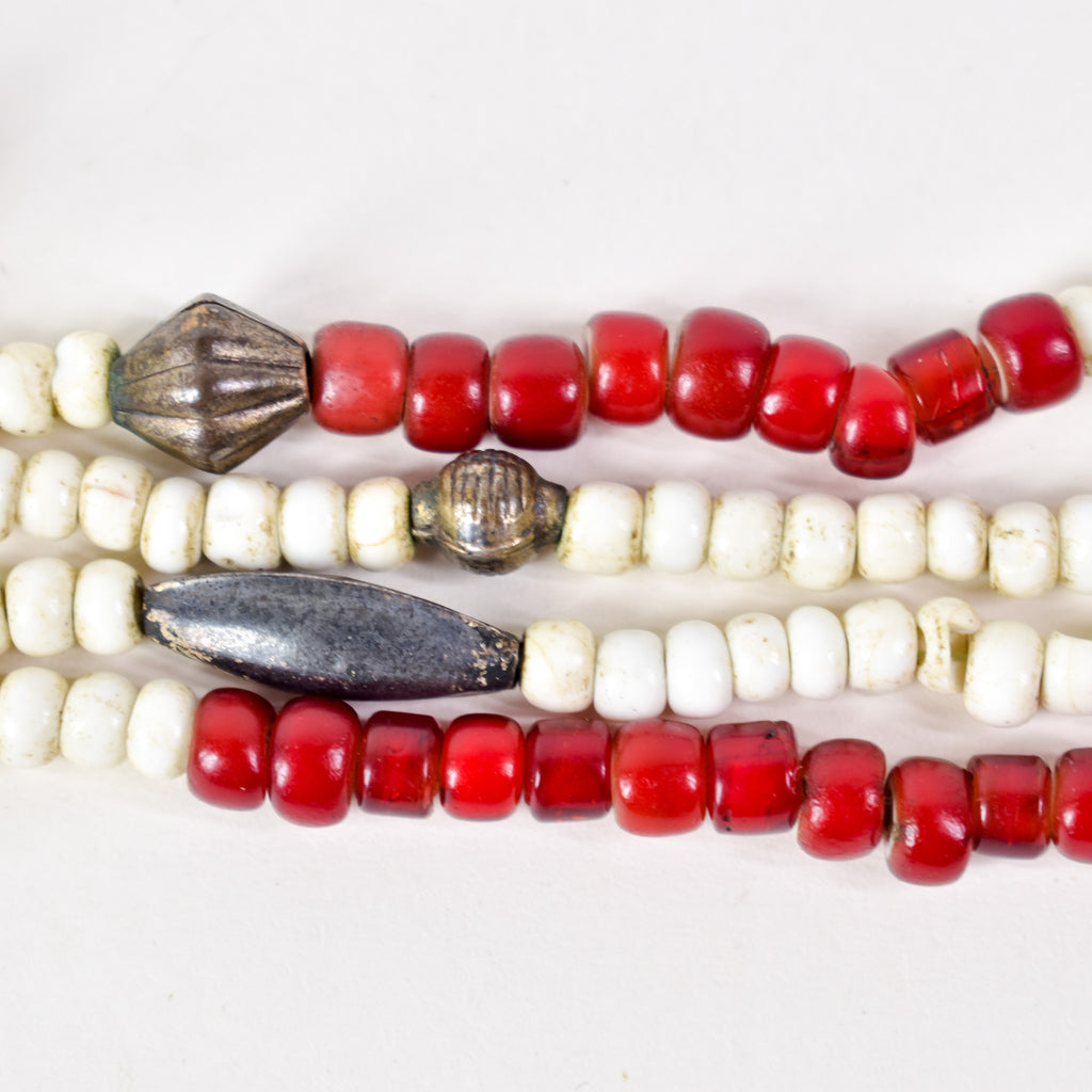 Venetian Trade Bead and Ethiopian Pendant Necklace Henry Collection 32 Inch