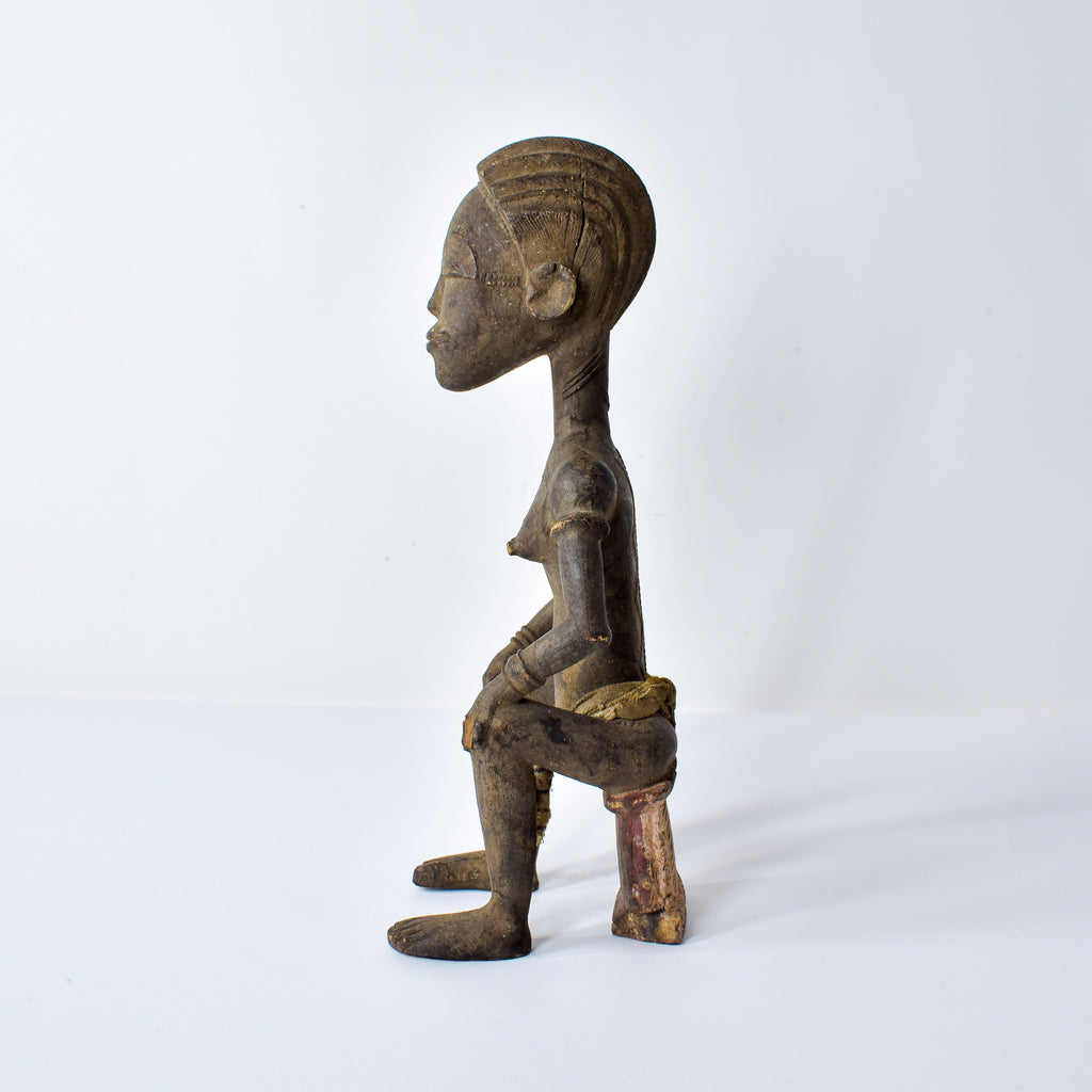 Baule Seated Wood Figure Côte d'Ivoire