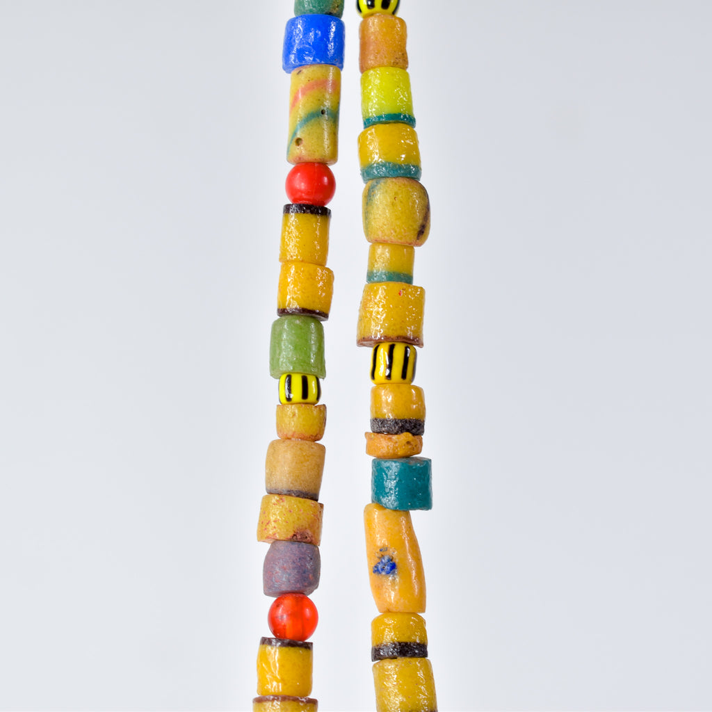 Krobo "Recycled" Powder Glass Mixed Trade Beads Gambia 34 Inch