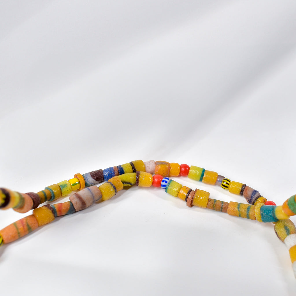 Krobo "Recycled" Powder Glass Mixed Trade Beads Gambia 34 Inch