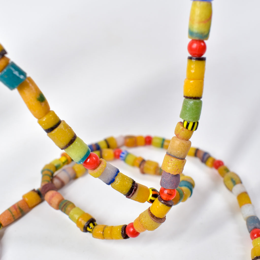 Krobo "Recycled" Powder Glass Mixed Trade Beads Gambia 34 Inch