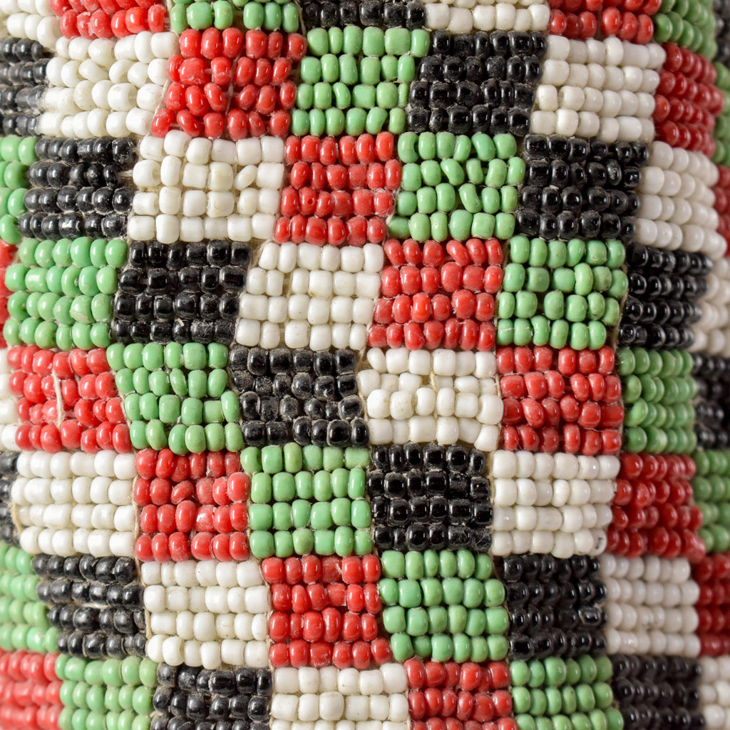 Yoruba Green Red and Black Beaded Crown Nigeria