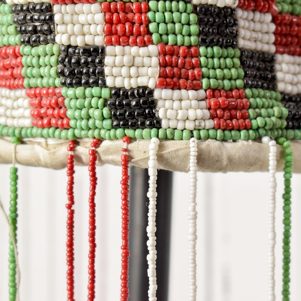 Yoruba Green Red and Black Beaded Crown Nigeria