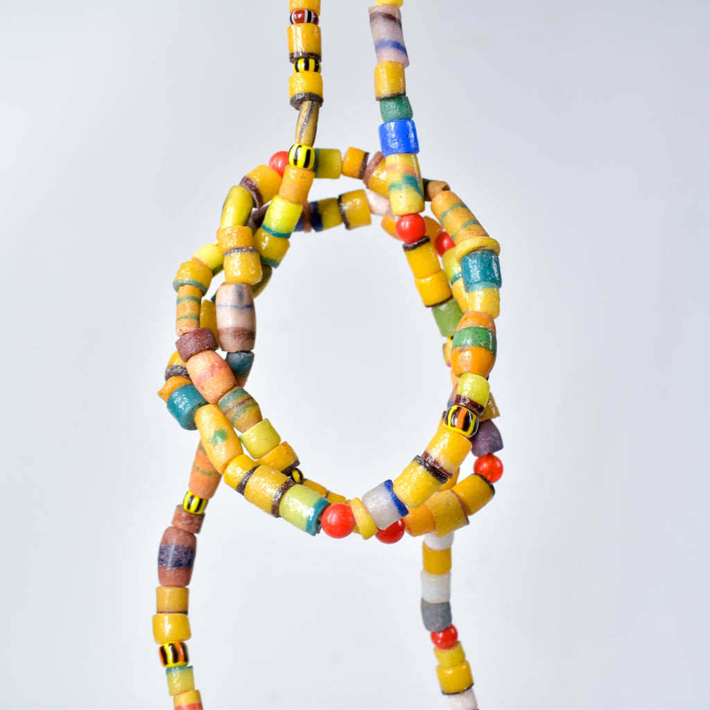 Krobo "Recycled" Powder Glass Mixed Trade Beads Gambia 34 Inch