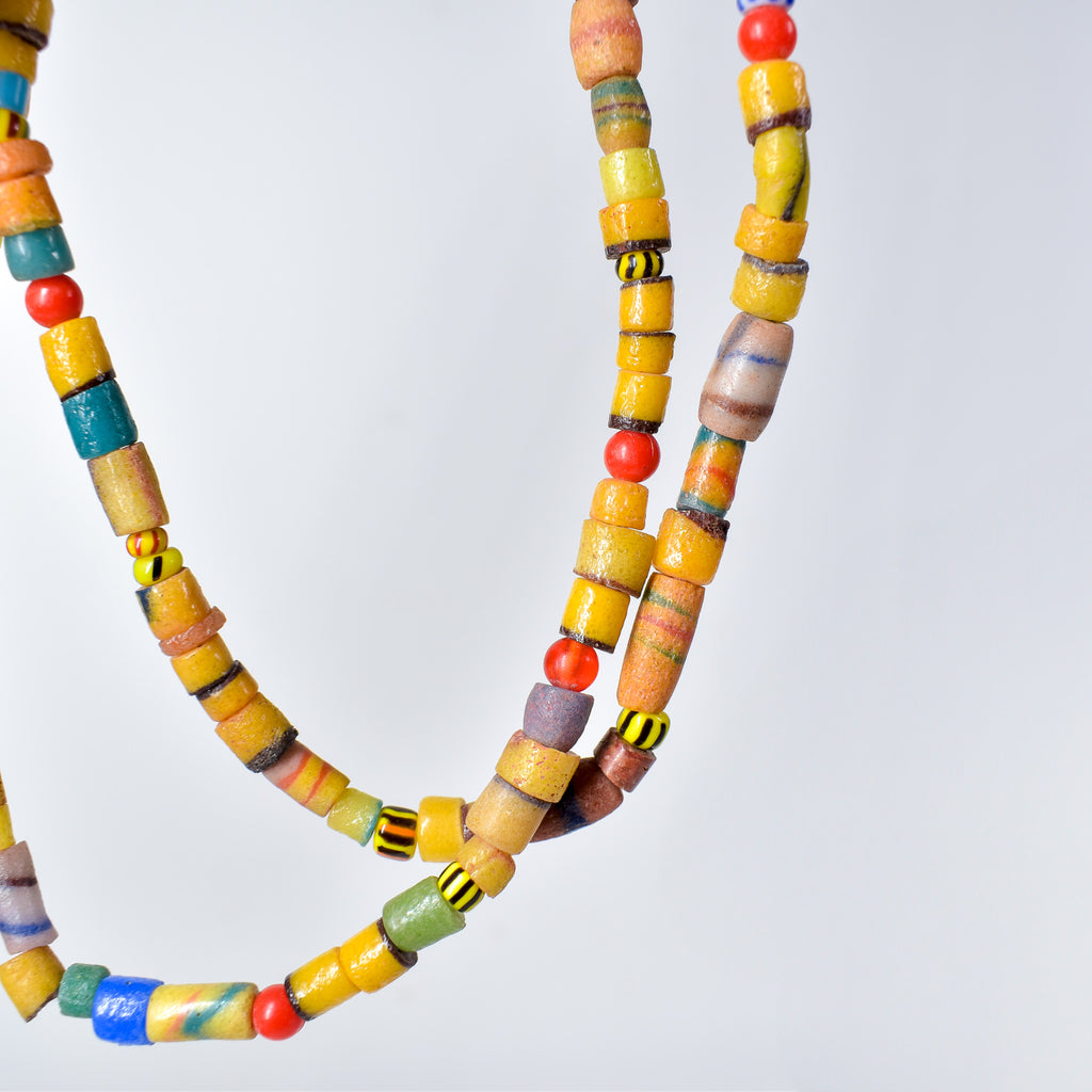 Krobo "Recycled" Powder Glass Mixed Trade Beads Gambia 34 Inch