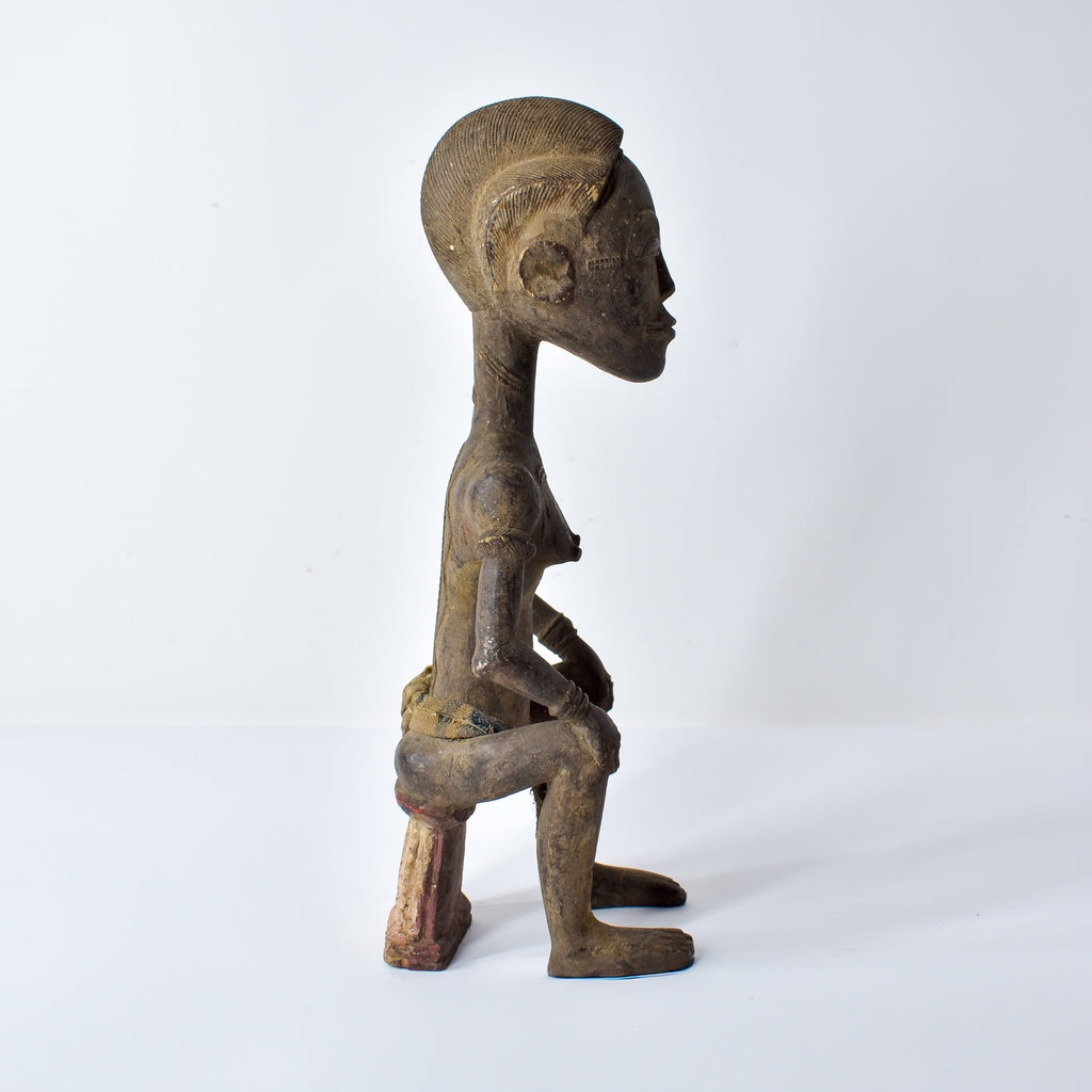 Baule Seated Wood Figure Côte d'Ivoire