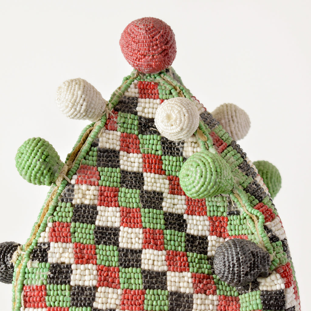 Yoruba Green Red and Black Beaded Crown Nigeria