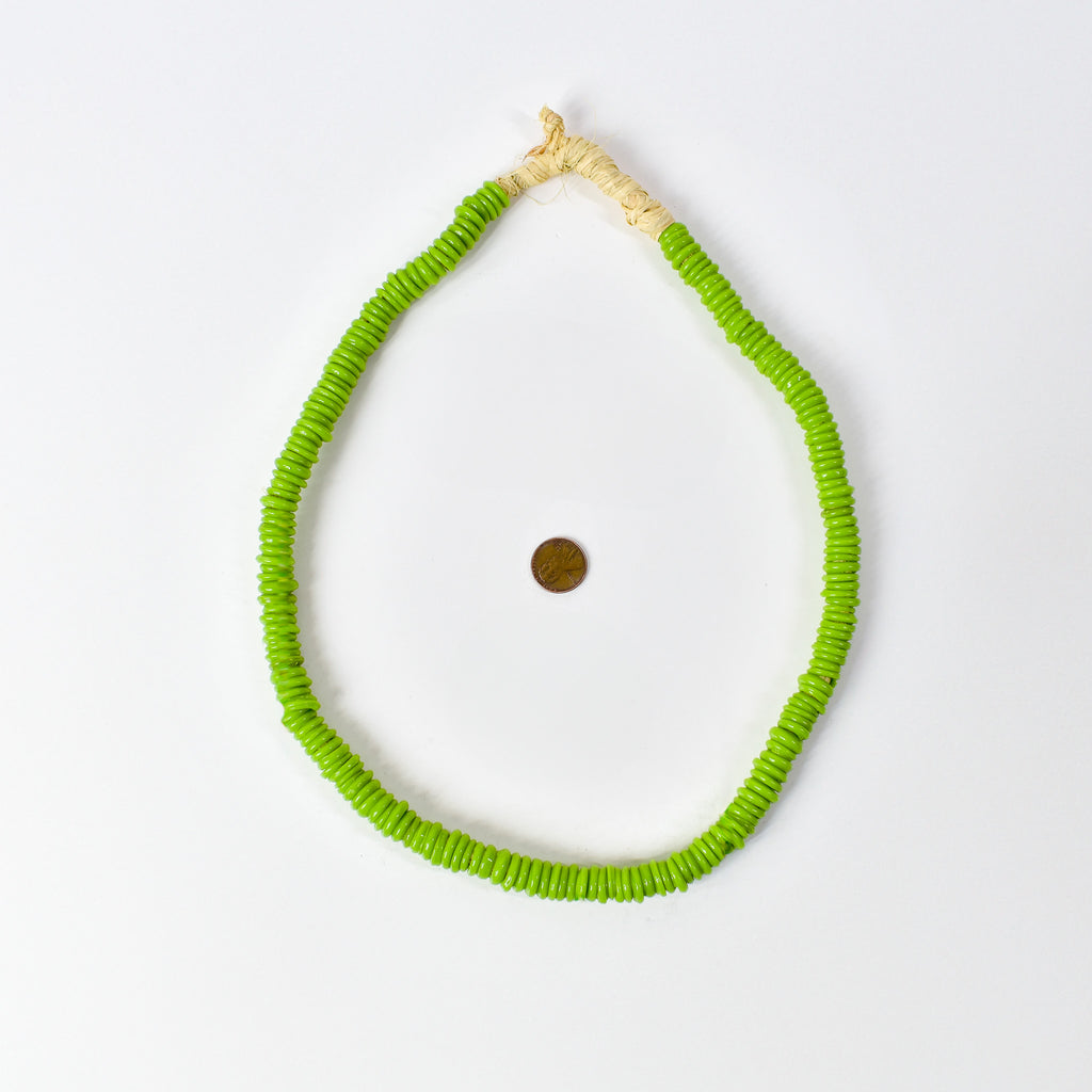 Italian Glass Rings Translucent Bright Green Trade Beads