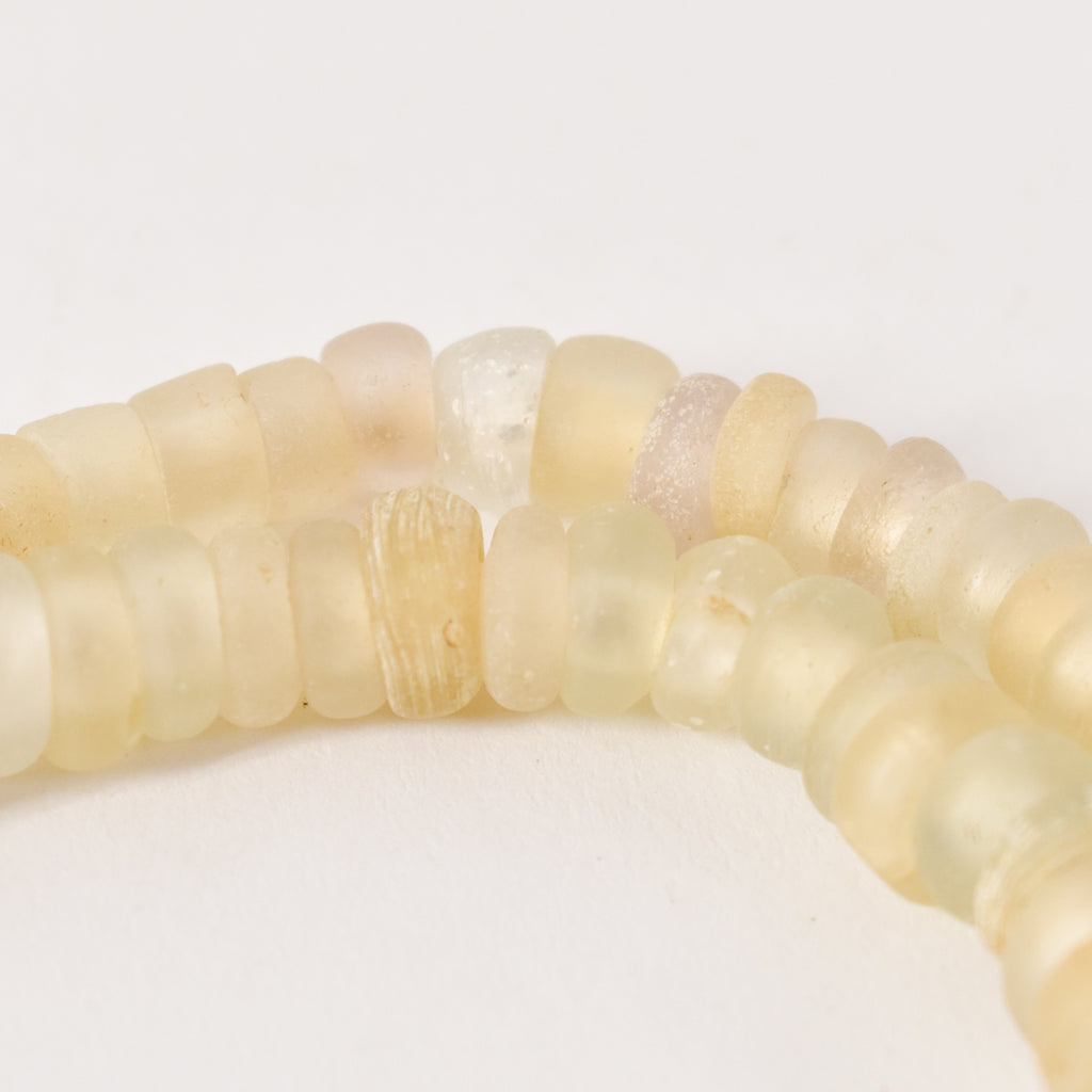 Translucent Dutch Donuts Annular Trade Beads 39 Inch