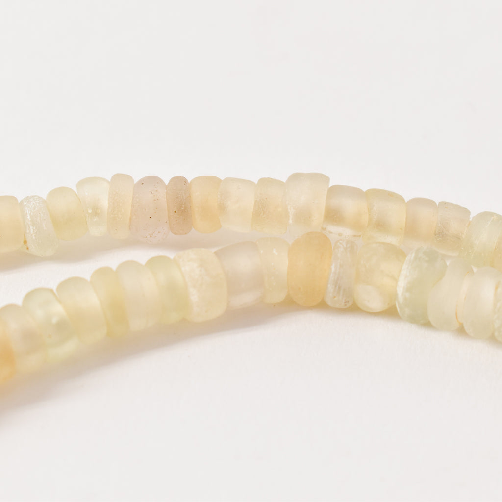 Translucent Dutch Donuts Annular Trade Beads 39 Inch