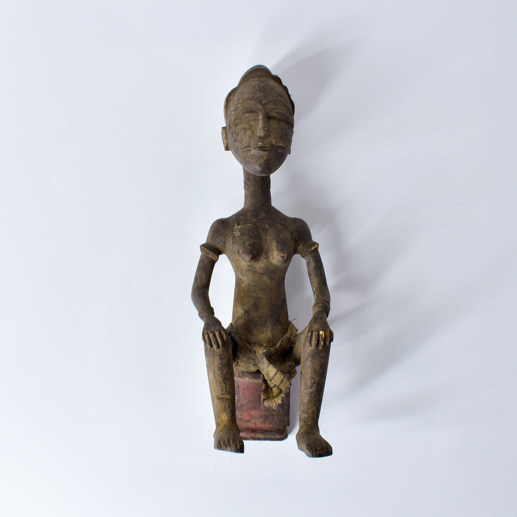 Baule Seated Wood Figure Côte d'Ivoire