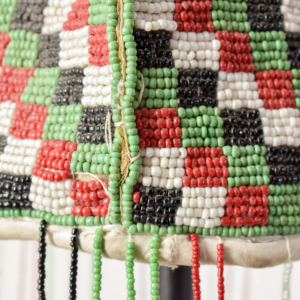 Yoruba Green Red and Black Beaded Crown Nigeria