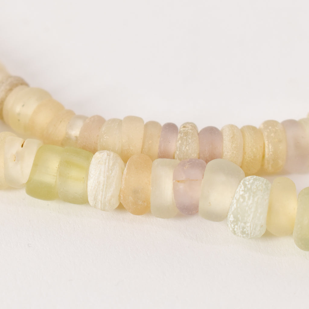 Translucent Dutch Donuts Annular Trade Beads 39 Inch