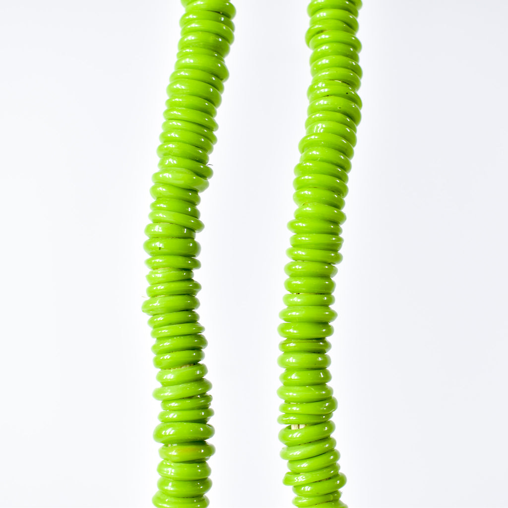Italian Glass Rings Translucent Bright Green Trade Beads