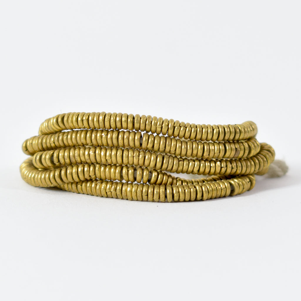 Gold Metal Heishi Trade Beads Ethiopia