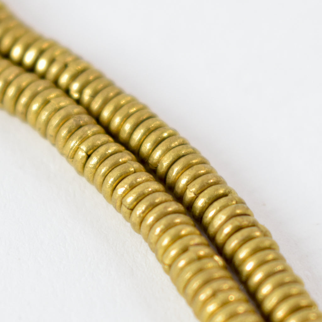 Gold Metal Heishi Trade Beads Ethiopia