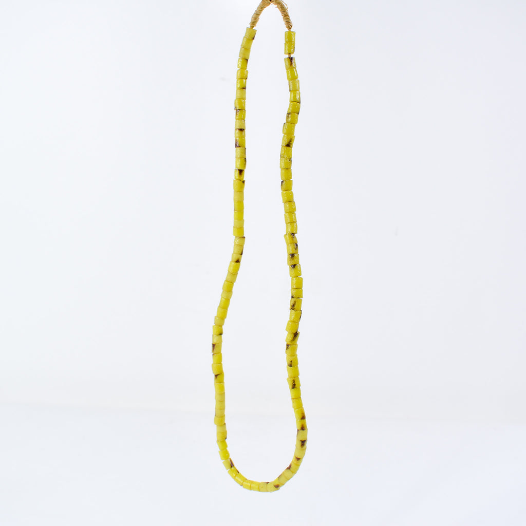 Krobo "Recycled" Powder Glass Yellow Beads